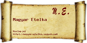 Magyar Etelka névjegykártya